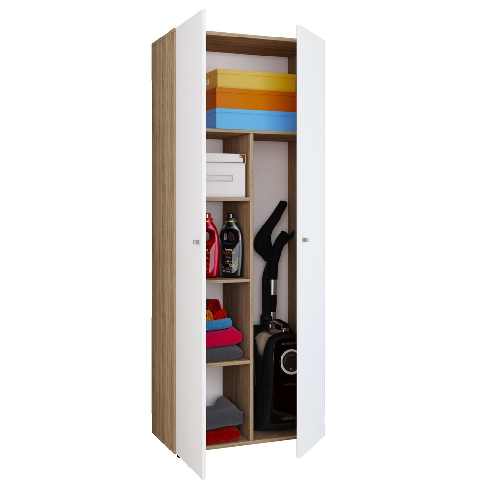 Vandol II - Mueble de limpieza con puertas (roble), color blanco