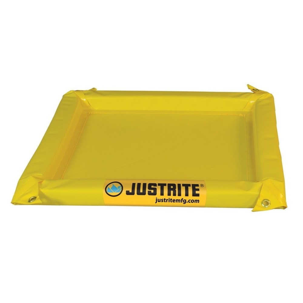 Justrite - Bandeja plegable (PVC, altura 50 mm, tamaño interior: 0,6 x 1,2 m, capacidad: 38 litros)