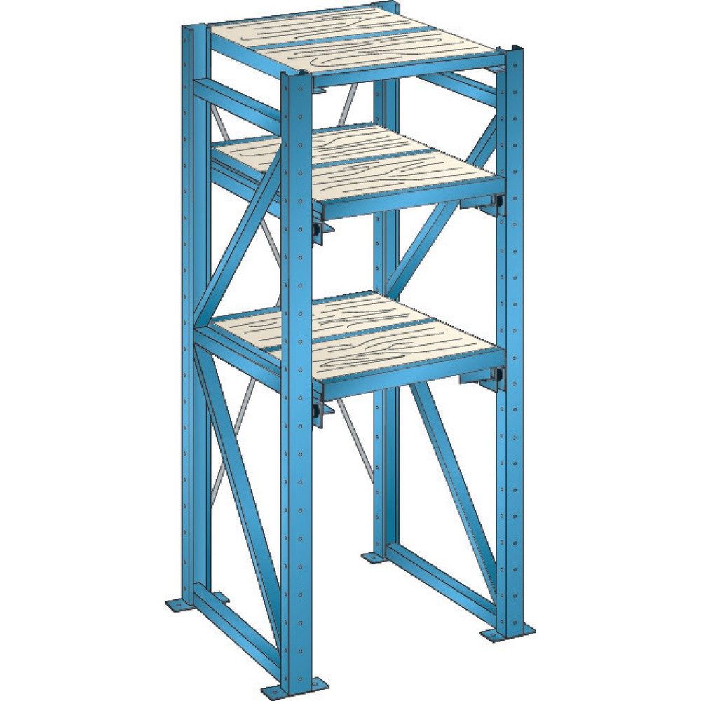 Bastidor estantería extraíble de servicio pesado LISTA, módulo inicial, anchura de plaquita 1290 mm, profundidad 860 mm