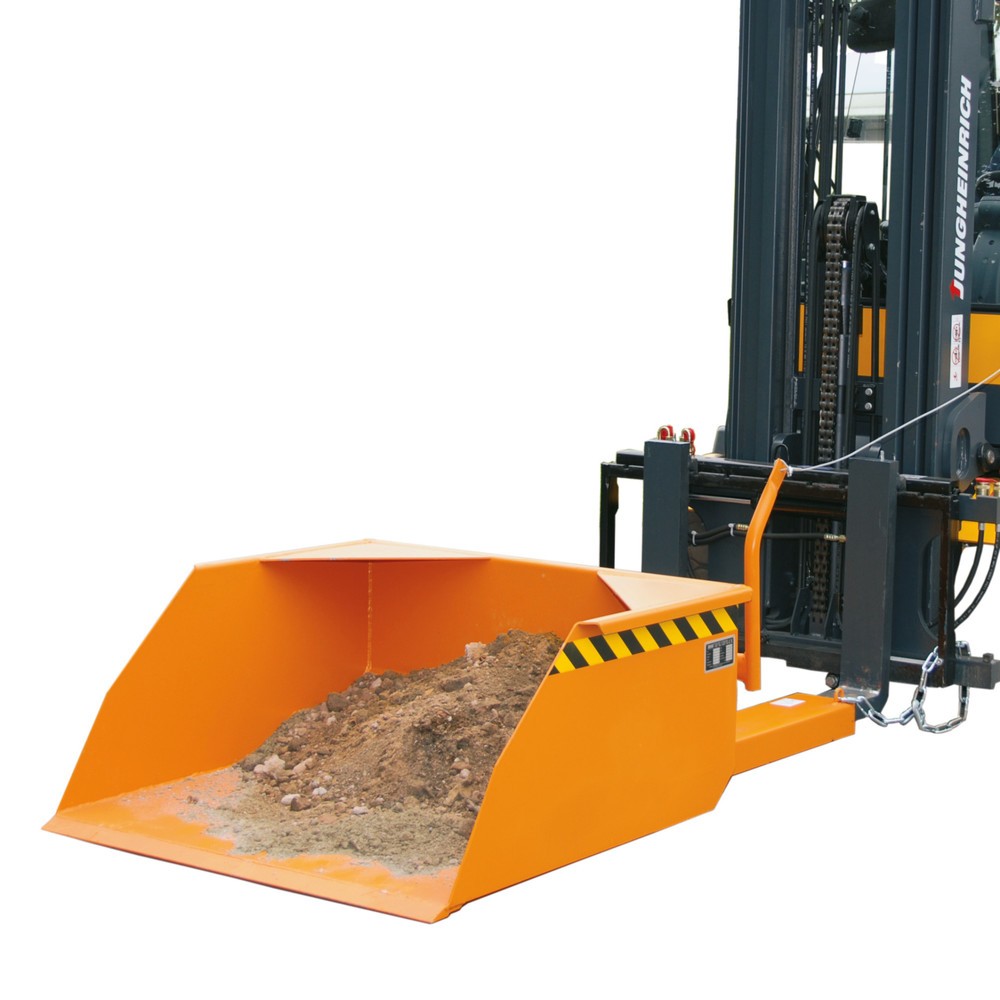 Bauer® Pala para carretilla elevadora, capacidad de carga 1000 kg, volumen 0,5 m³, naranja