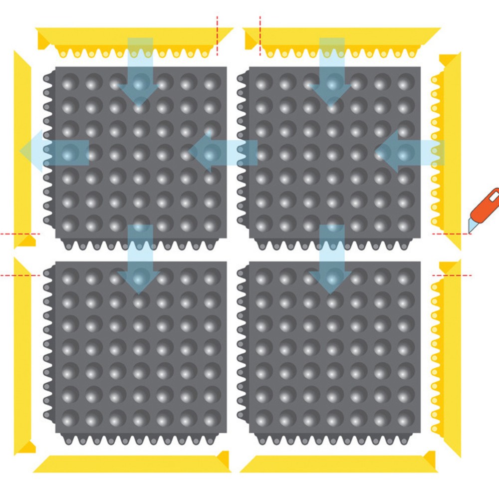 Placa de suelo para soldadura, sistema de encajado, L x An 910 x 910 mm