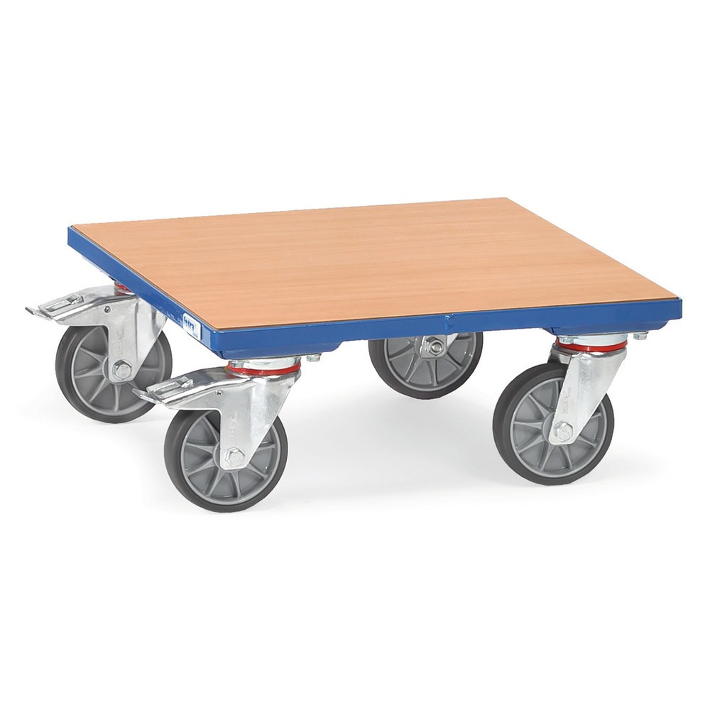 Rodillo de caja fetra® con plataforma de madera, capacidad de carga 400 kg, área de carga An x F 600 x 600 mm