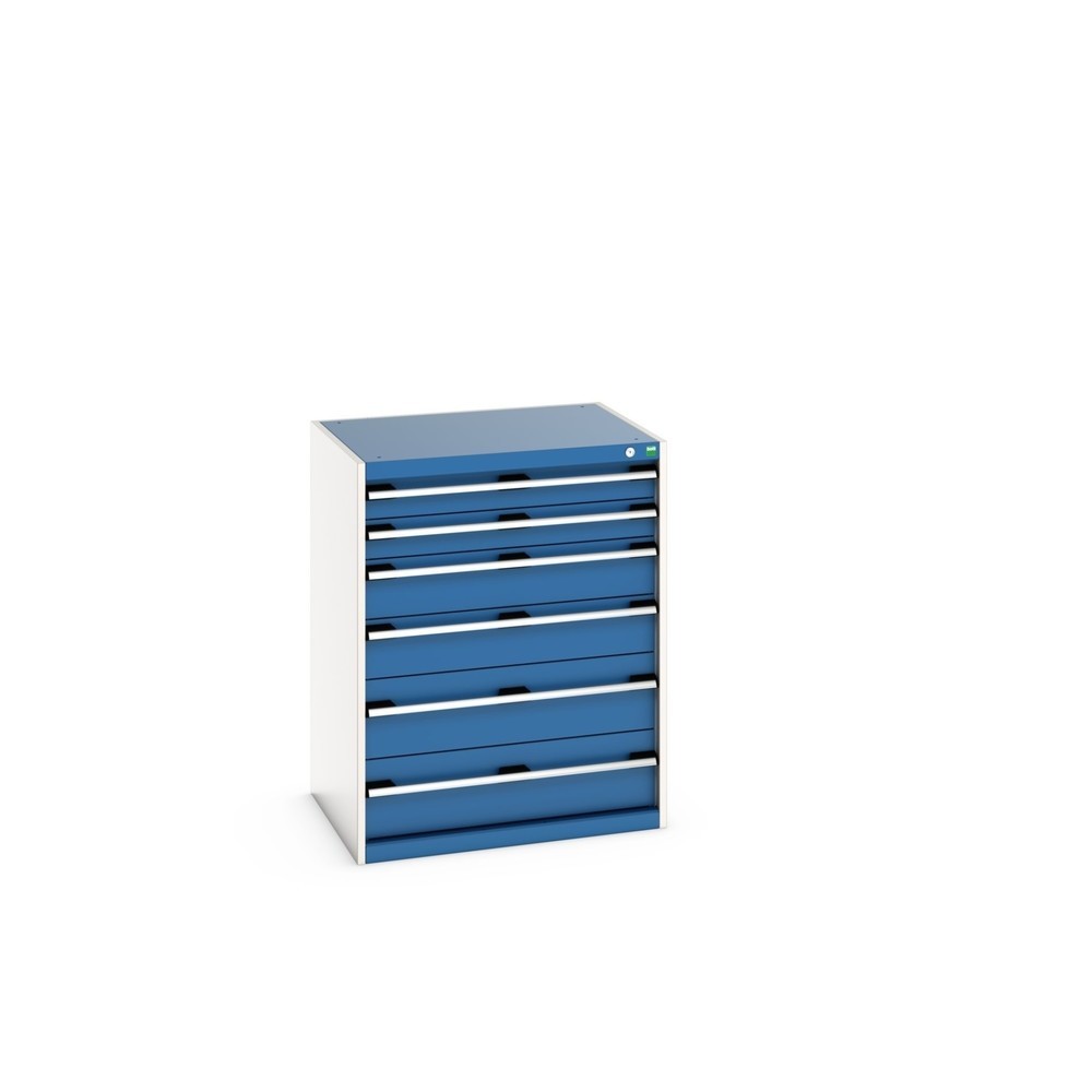 Cajonera bott cubio, cajones 2x100+ 2x150 x 2x200 mm, capacidad de carga cada 75 kg, ancho 800 mm, azul genciana