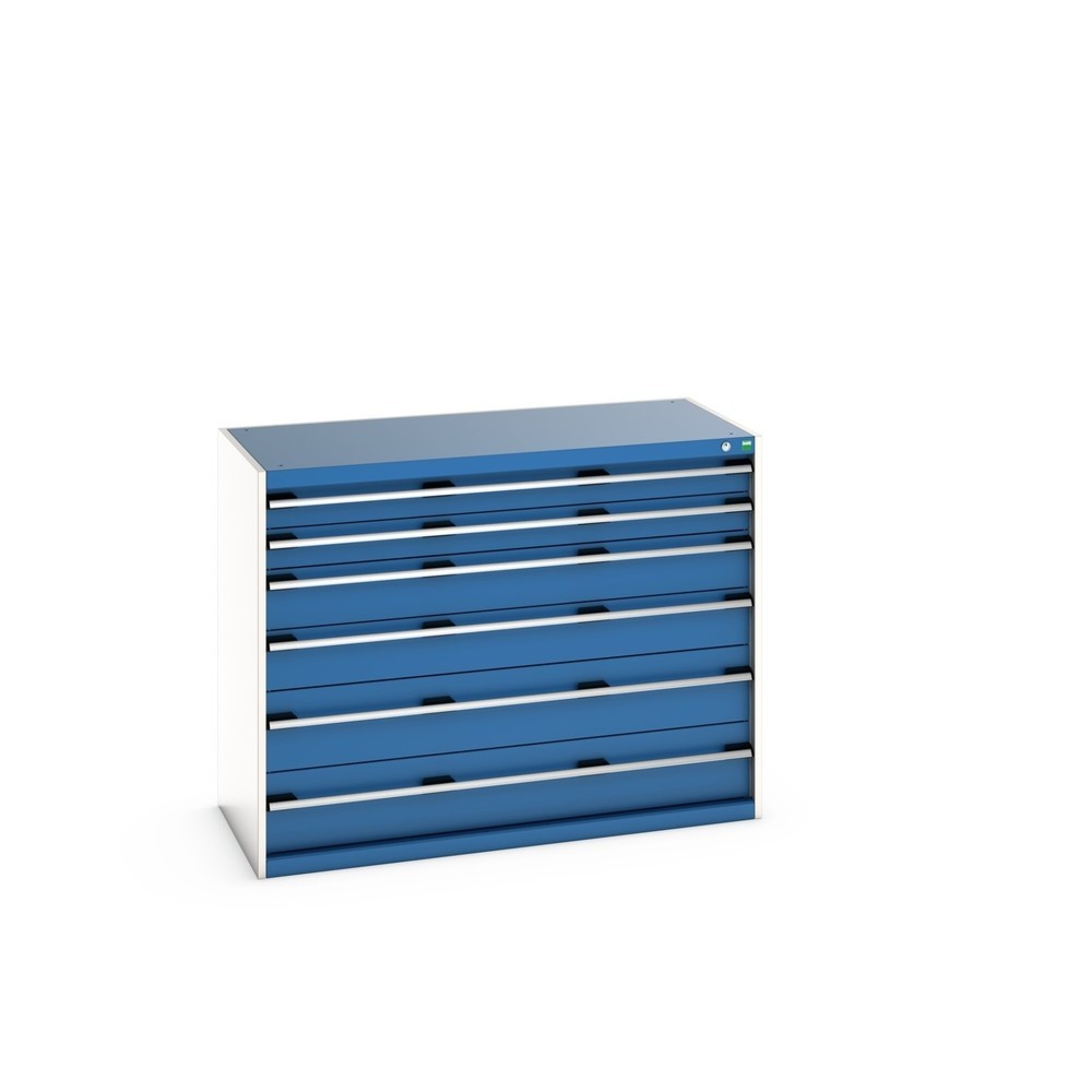 Cajonera bott cubio, cajones 2x100+ 2x150 x 2x200 mm, capacidad de carga cada 75 kg, ancho 1.300 mm, azul genciana