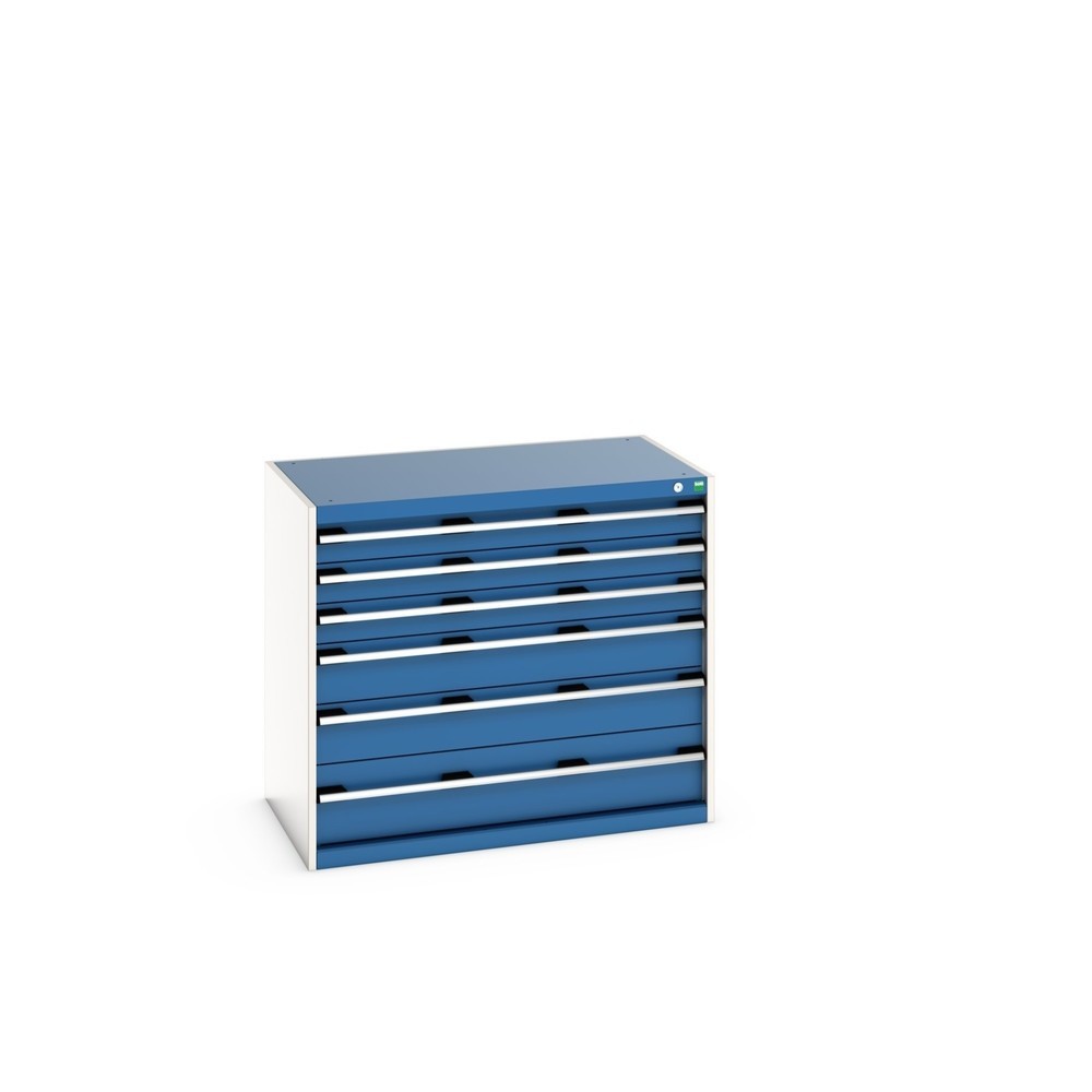 cajonera bott Cubio, cajones 3x100 + 2x150 x 1x200 mm, capacidad de carga cada 75 kg, ancho 1.050 mm, azul genciana