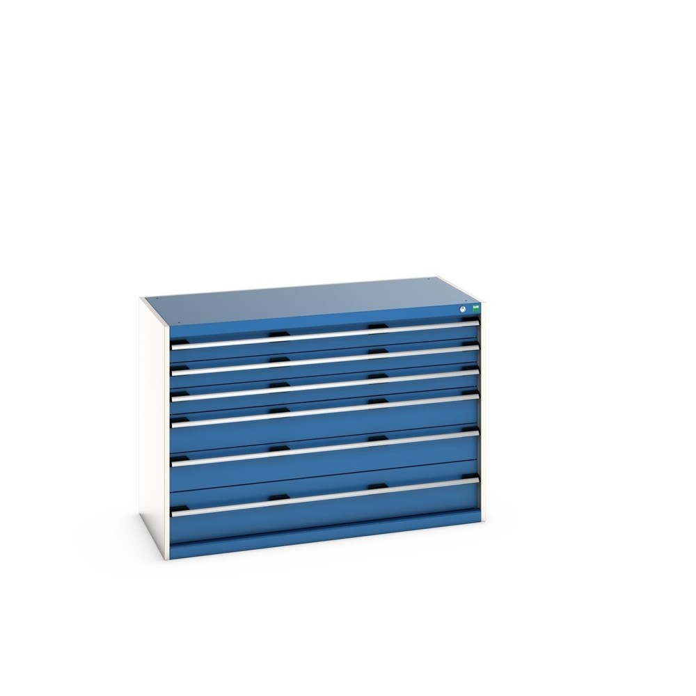 Cajonera bott cubio, cajones 3x100+ 2x150+ 1x200 mm, capacidad de carga cada 200 kg, ancho 1.300 mm, azul genciana