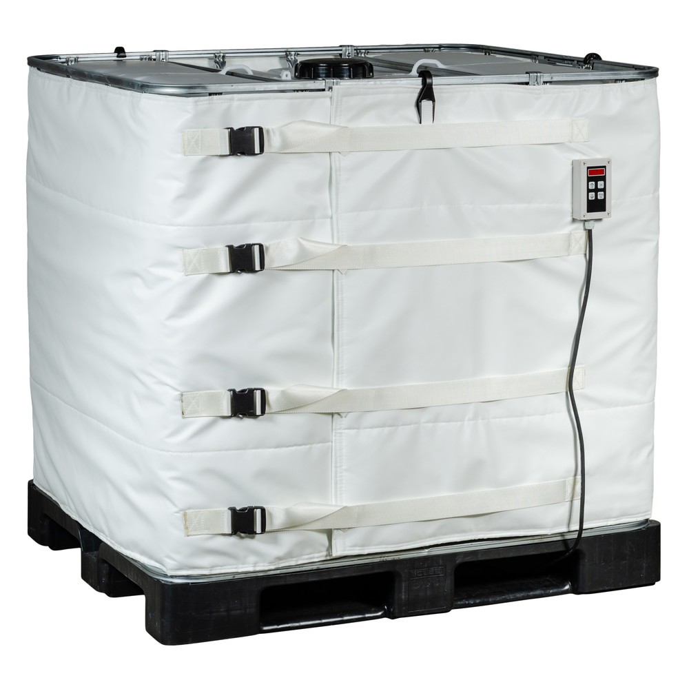 Camisa térmica Kuhlmann para contenedor IBC para los sectores alimentario y farmacéutico, 1.000 l, regulador digital, 0-40ºC, 230 V, 1.300 W, LxH 4.400 x 1.000 mm