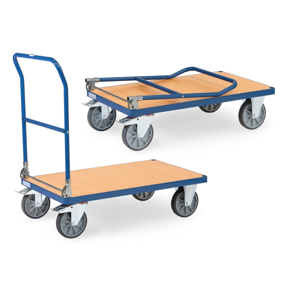 fetra® Carro plataforma plegable, capacidad de carga 600 kg, superficie de carga 5xD 1.000 x 600 mm