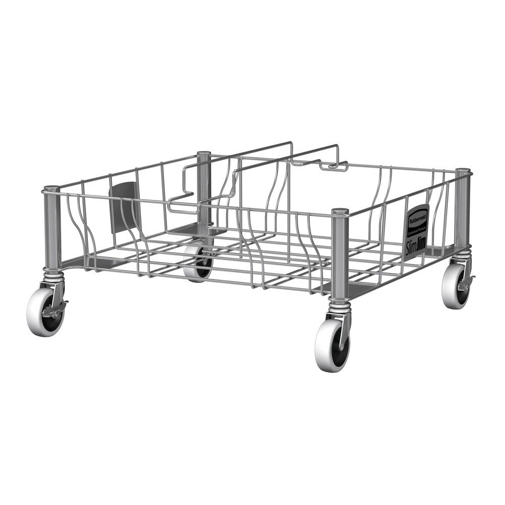 Rubbermaid Slim Jim® carro de transporte, acero inoxidable, doble