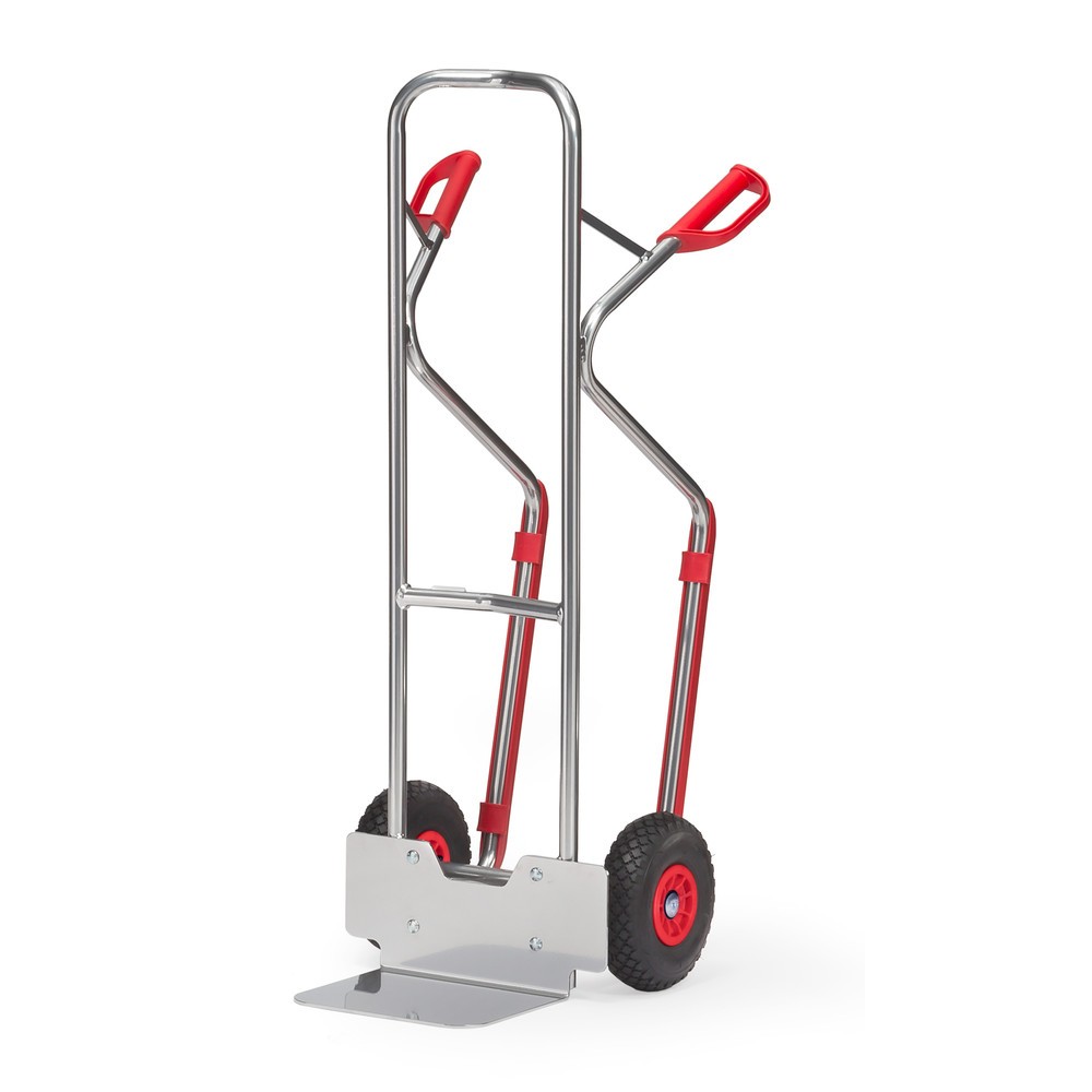 Carro de aluminio fetra®, capacidad de carga 200 kg, pala An x Fo 320 x 250 mm, con conteras