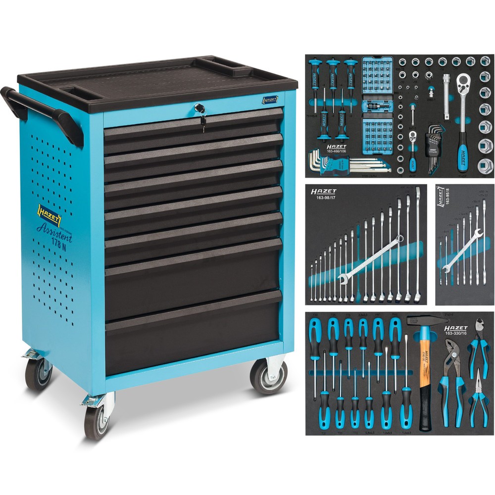 HAZET® Tool Trolley Assistant®, inclusivo surtido de herramientas de 147 piezas