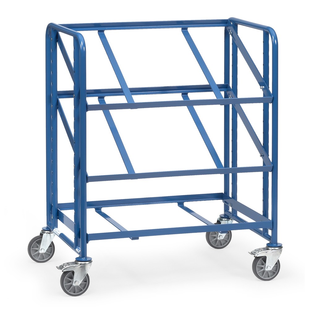 carro|plataforma de suelo Eurobox fetra®, bastidor|chasis abierto, capacidad de carga 250 kg, 3 pisos de 820 x 610 mm