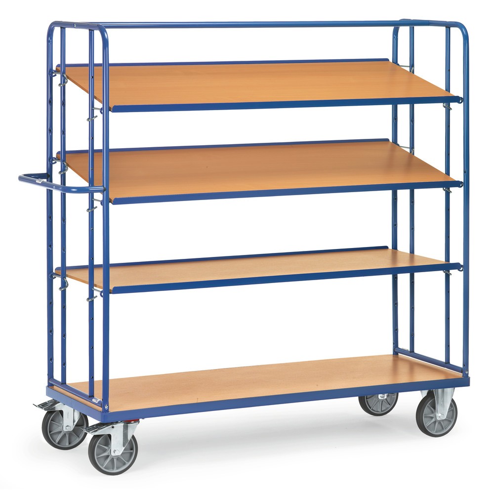 carro|plataforma de suelo Eurobox fetra®, capacidad de carga 500 kg, 4 niveles de 1.250 x 610 mm