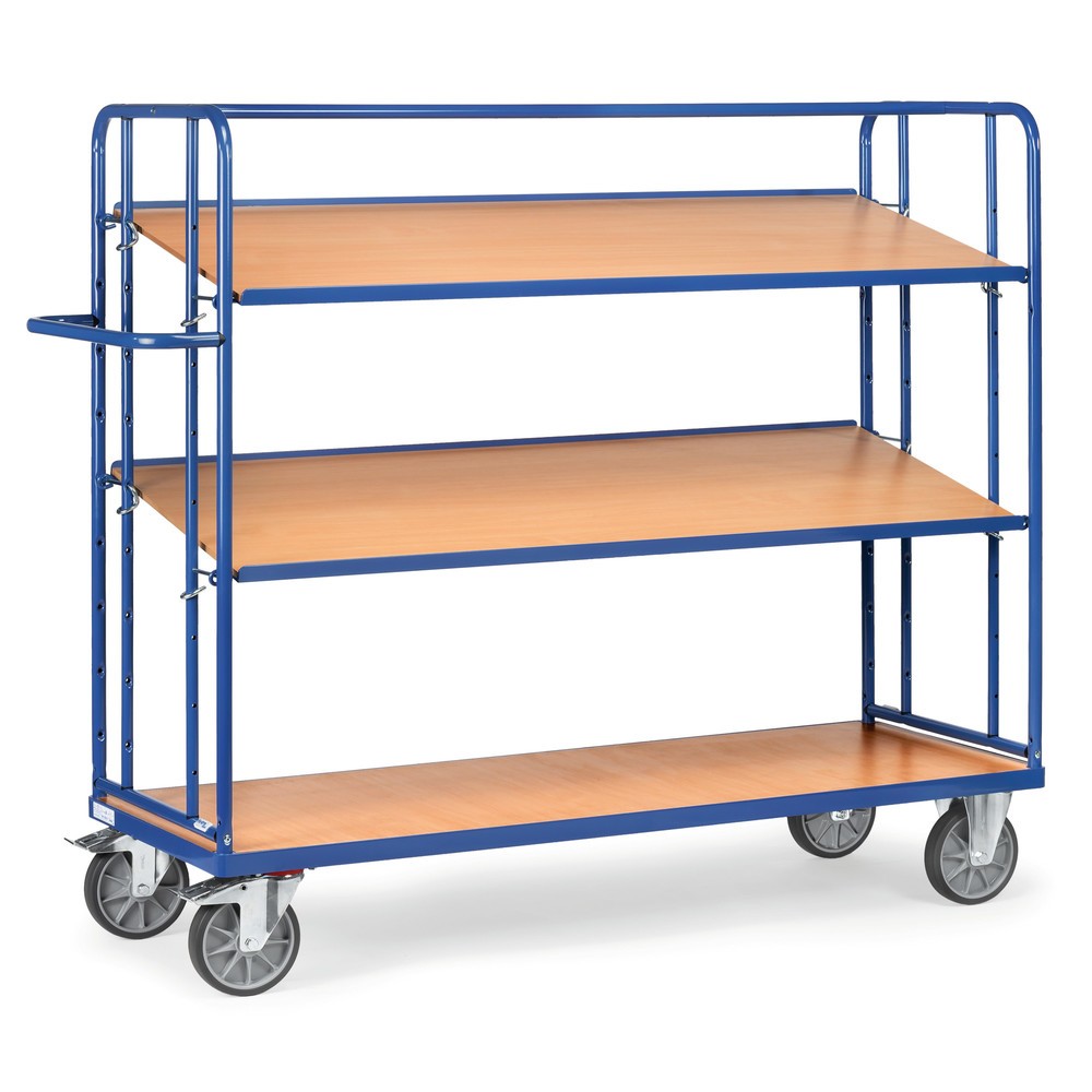 carro|plataforma de suelo Eurobox fetra®, capacidad de carga 500 kg, 3 niveles de 1.250 x 610 mm