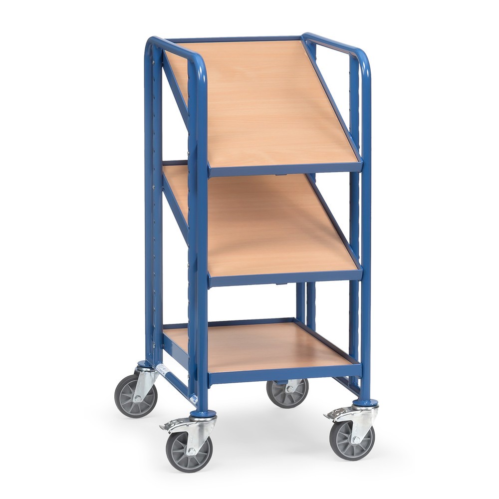 carro|plataforma de suelo Eurobox fetra®, con estantes, capacidad de carga 250 kg, 3 pisos à 410 x 610 mm