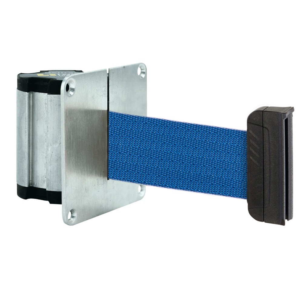 Cinta de pared para acordonar M con pieza terminal magnética, longitud 2,3 m, azul