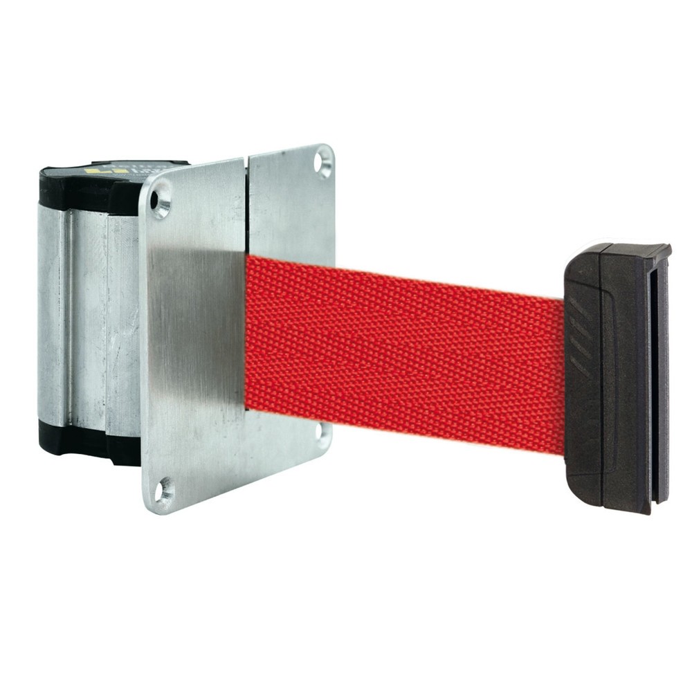 Cinta de pared para acordonar M con pieza terminal magnética, longitud 2,3 m, rojo