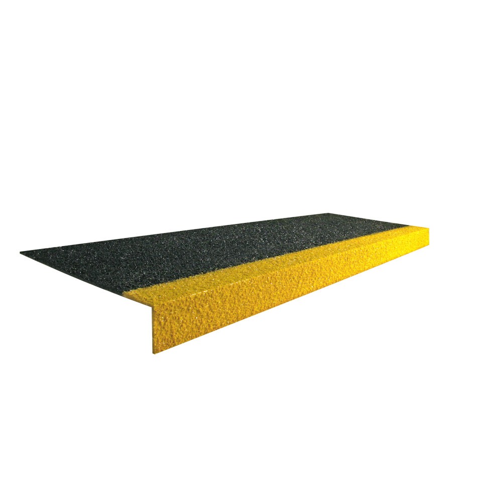 COBA Perfil antideslizante para peldaños COBAGRiP® Stair Tread, H x A x F 5,5 x 1.000 x 345 mm, negro/amarillo