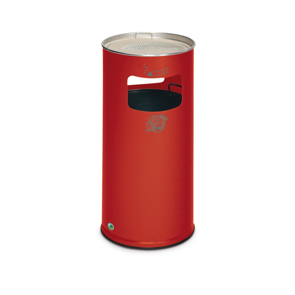 Asher Waste Combination VAR®, modelo de soporte, 37,4 litros, rojo fuego