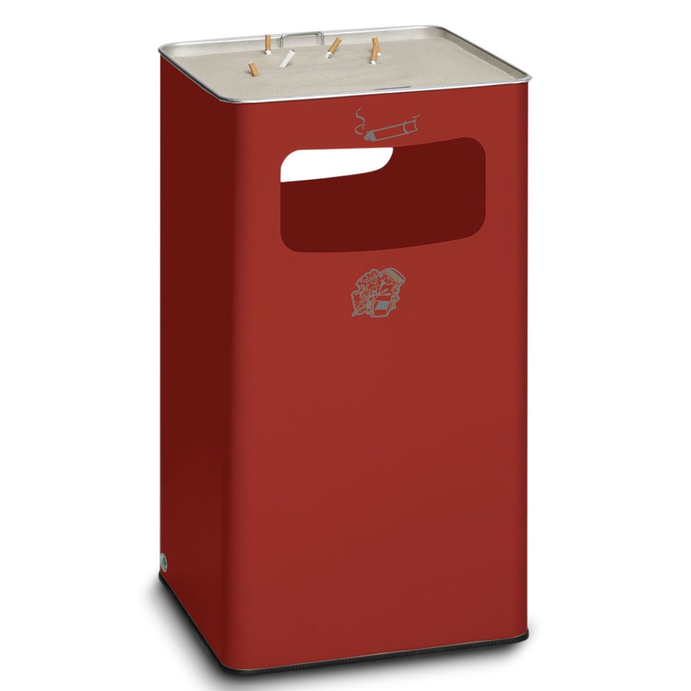 Asher Waste Combination VAR®, modelo de soporte, 96,1 litros, rojo fuego