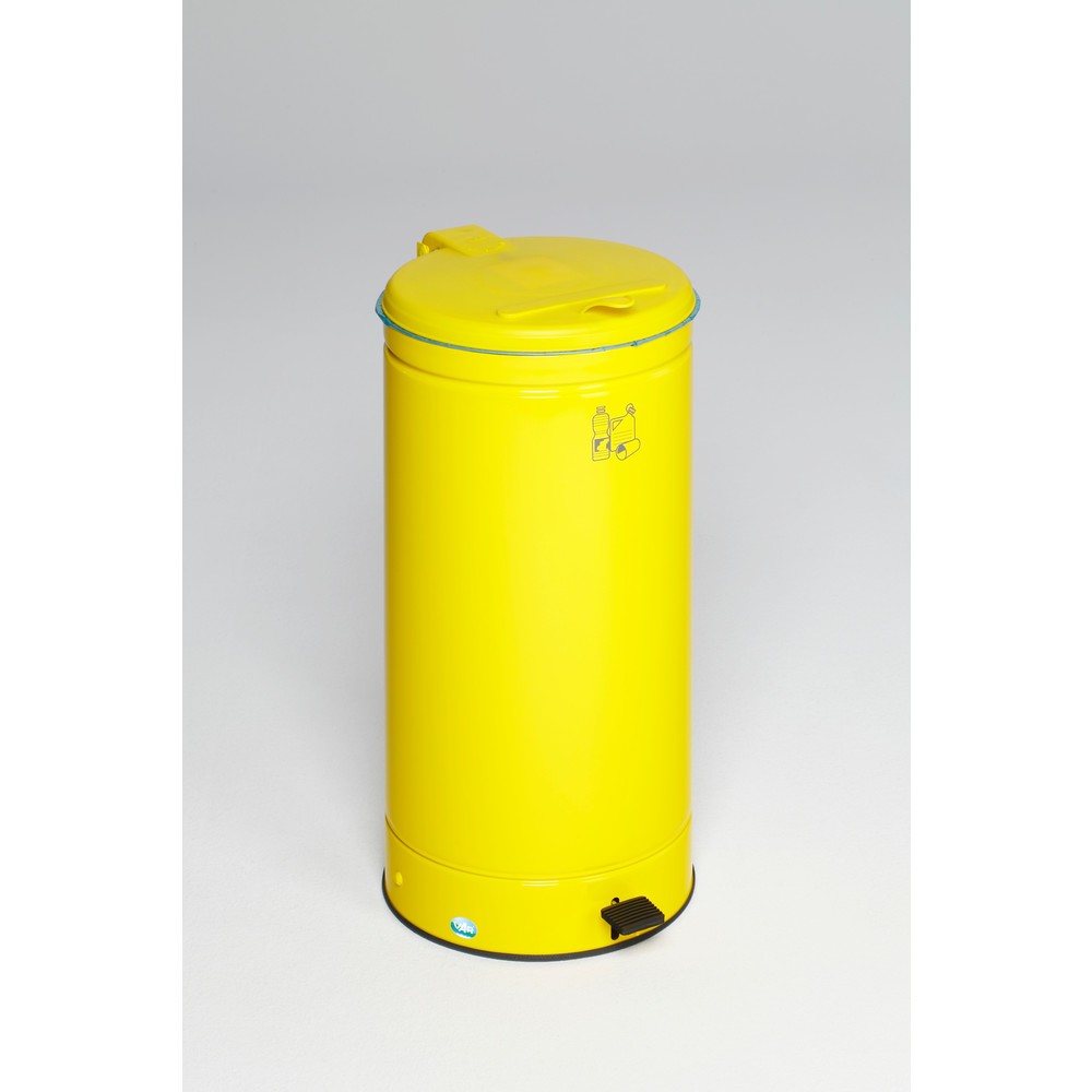 cubo de residuos con pedal VAR® GVA 66 litros, amarillo