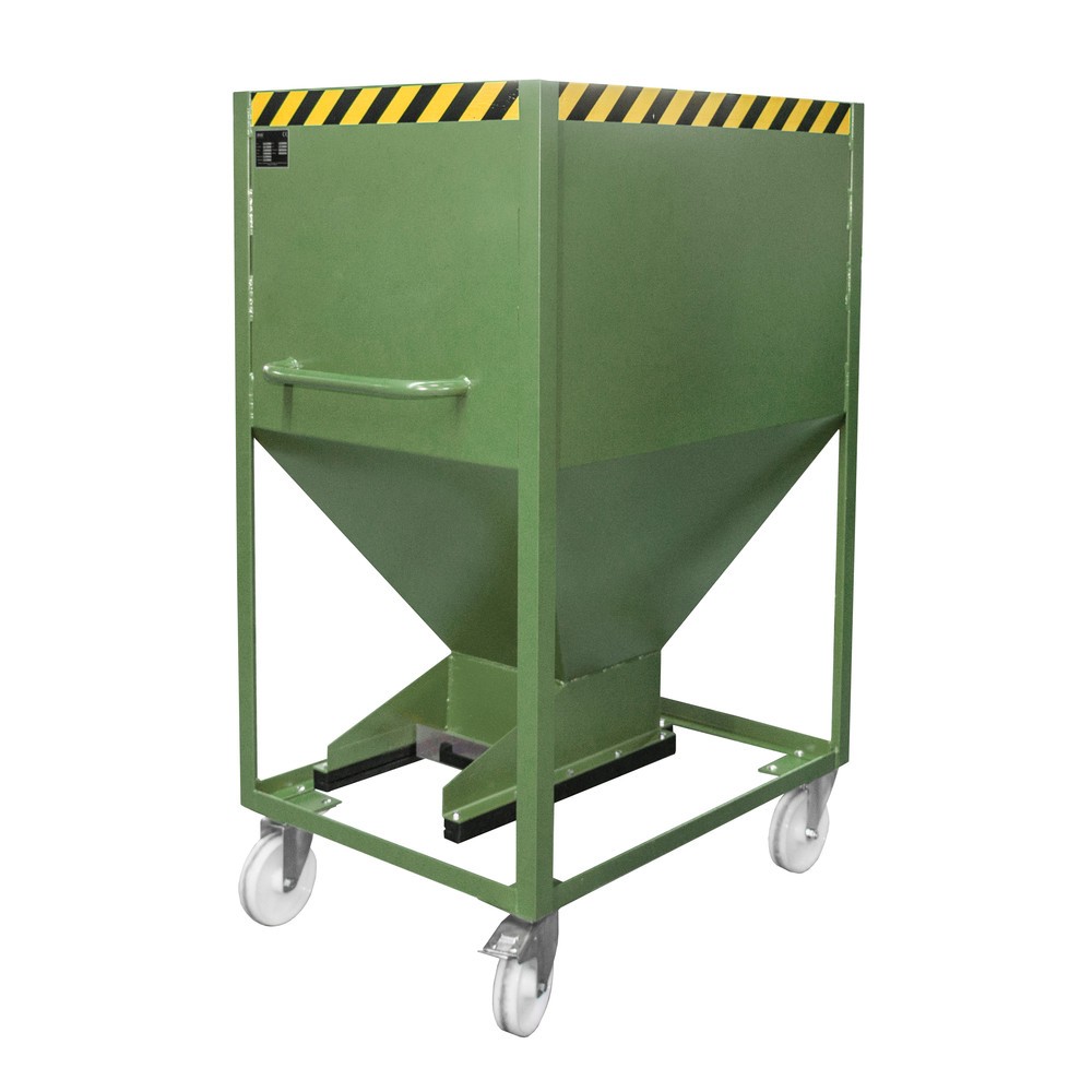 Bauer® Recipientes de silo, para materiales a granel de grano fino, pintados, volumen 0,6 m³, RAL 6011 verde reseda