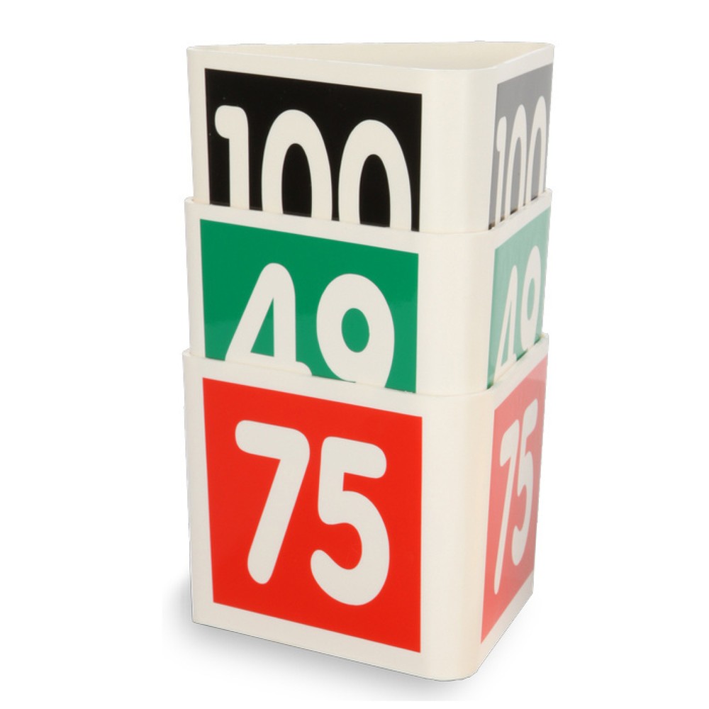 Cubo con números, numeración 51-75, negro