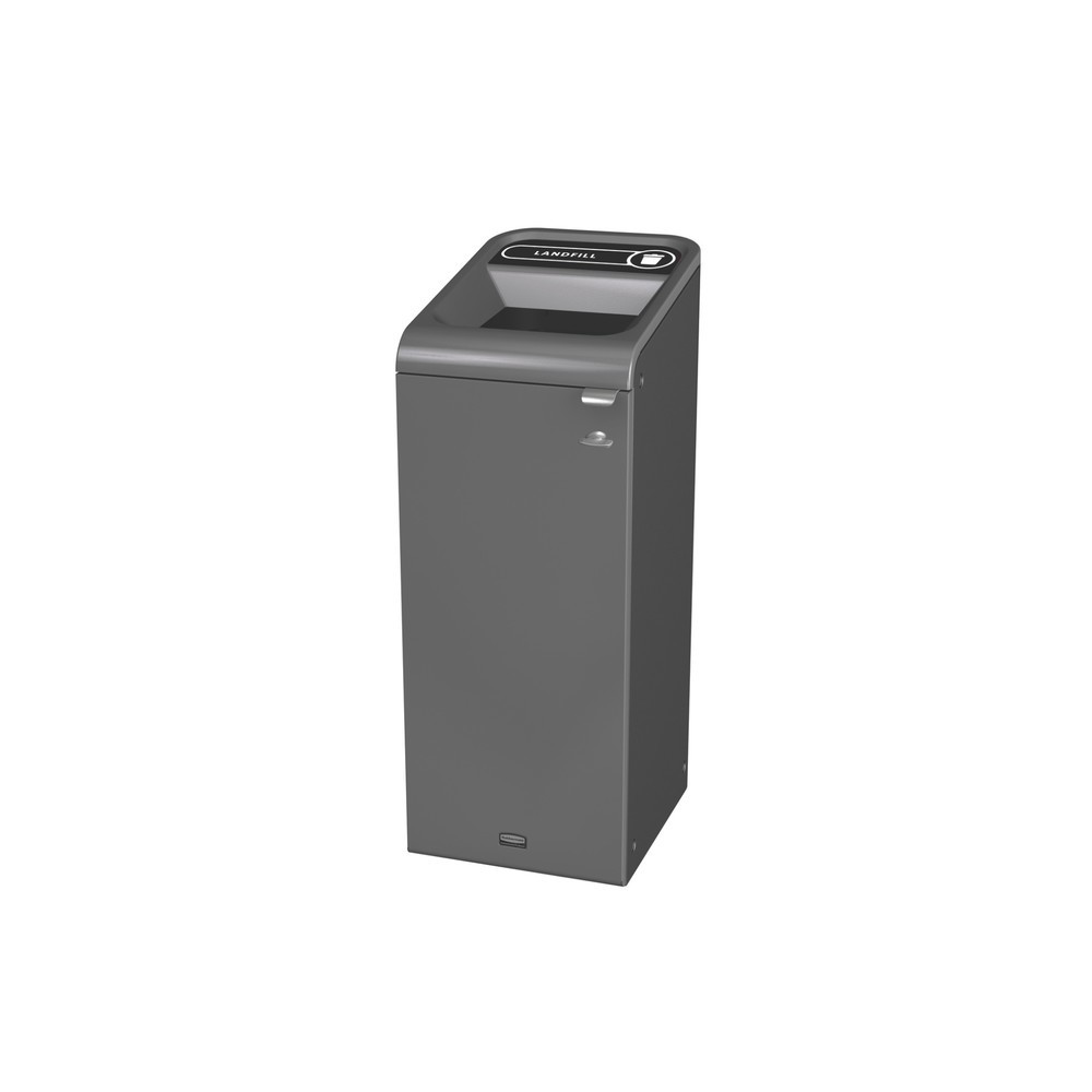 Cubo de residuos Rubbermaid® Configure, acero galvanizado, inscripción "RESIDUOS", 57 litros, antracita, negro