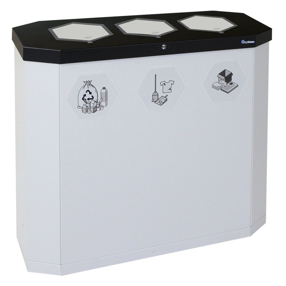 Cubo de residuos stumpf® Sixco 3 swing gris claro