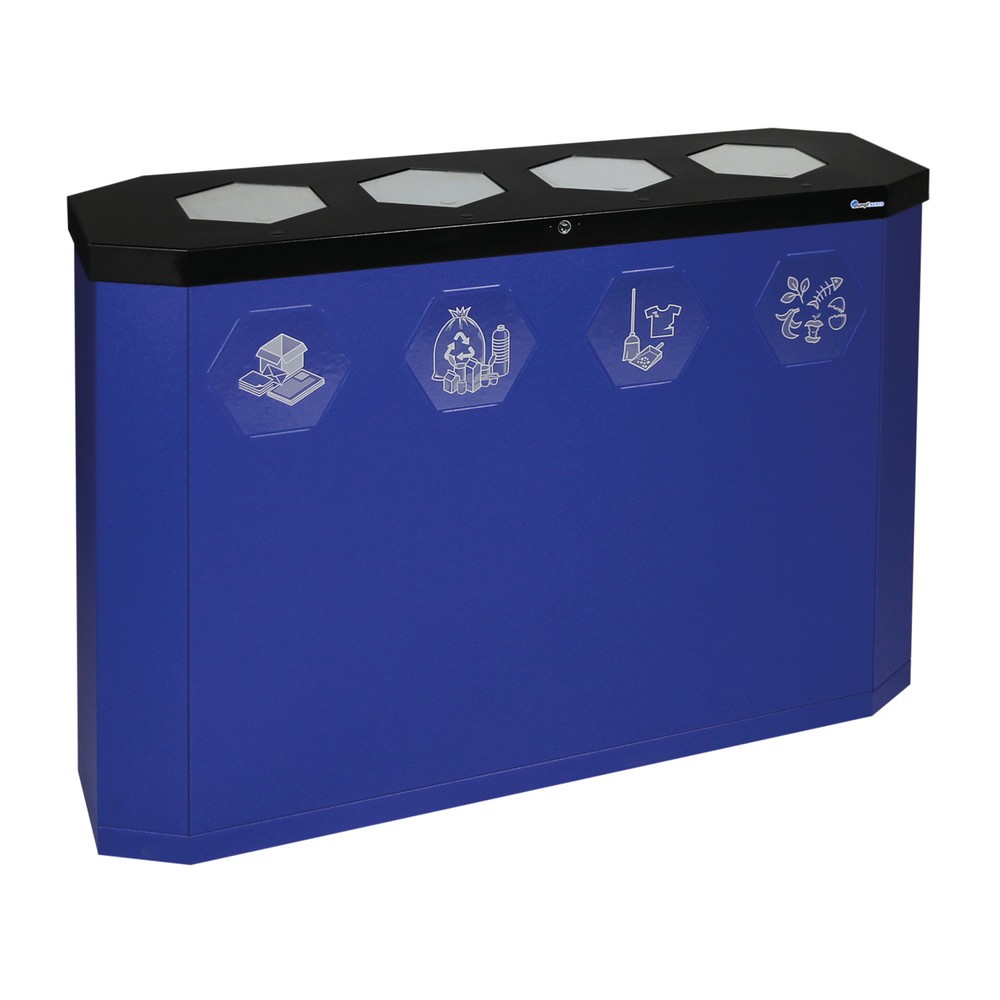 Cubo de residuos stumpf® Sixco 4 touchless azul ultramarino metalizado