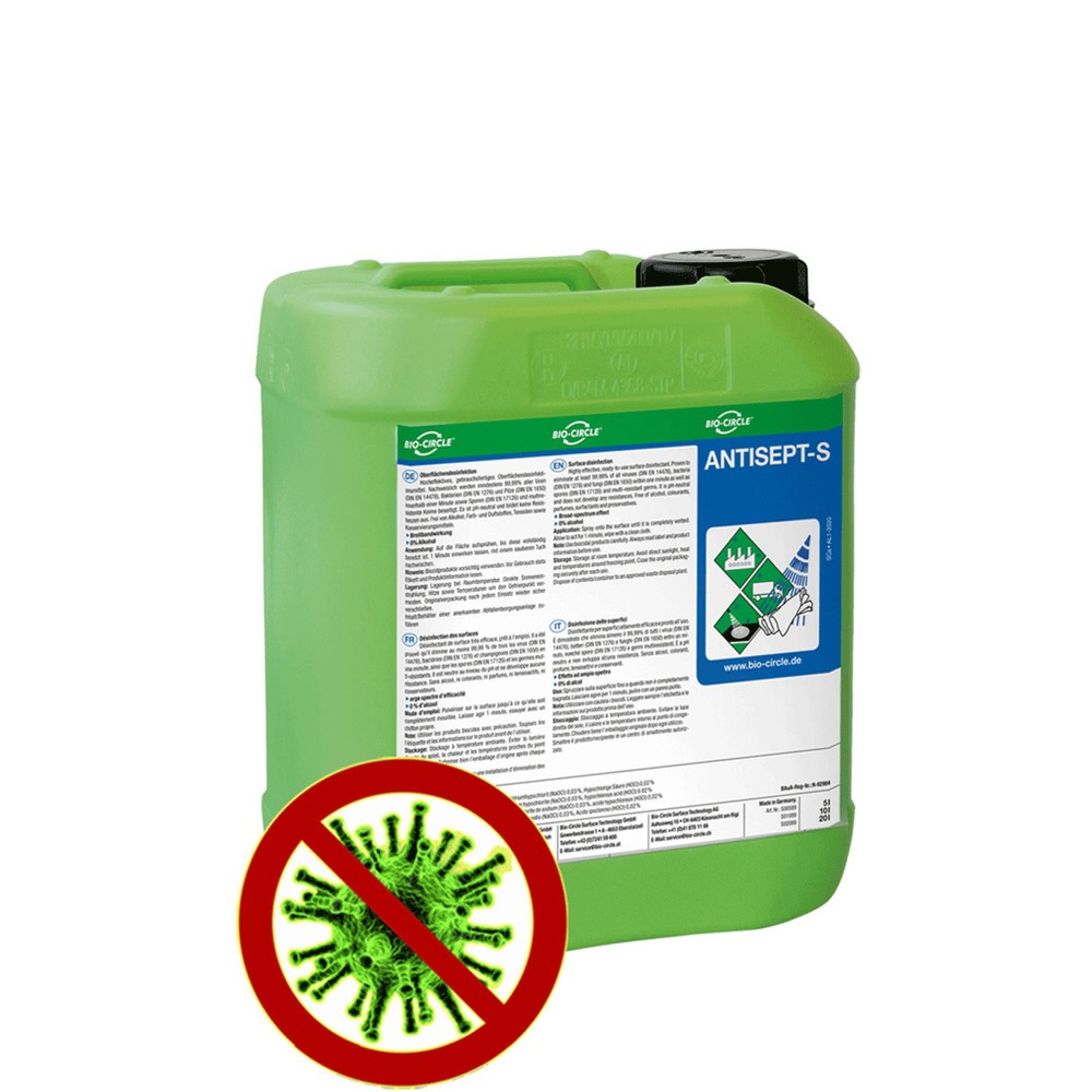 Desinfectante de superficie BIO-CIRCLE ANTISEPT-S, bidón 5L