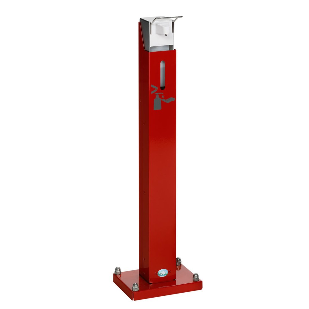 Dispensador de desinfectante de manos HDS 85 de VAR ®, montaje en suelo, sin dispensador, rojo