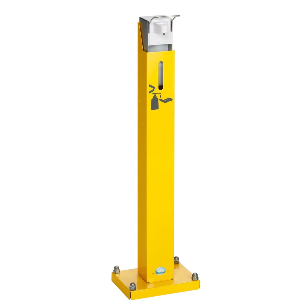 Dispensador de desinfectante de manos HDS 85 de VAR ®, montaje en suelo, con dispensador, amarillo