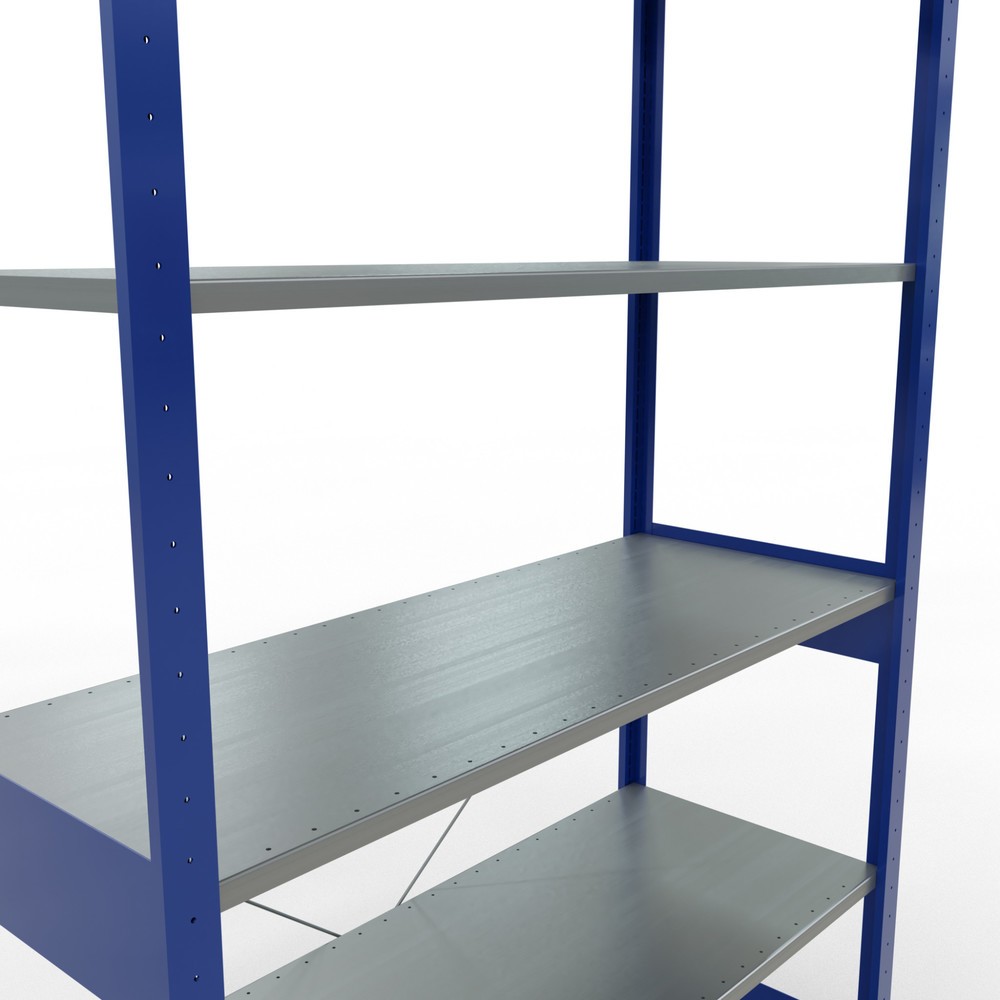 Número de imagen del producto 5: Estantería de cargas pequeñas SCHULTE GF, azul genciana/galvanizada, carga por estante de 150 kg, Al x An x P: 2.500 x 1.300 x 500 mm