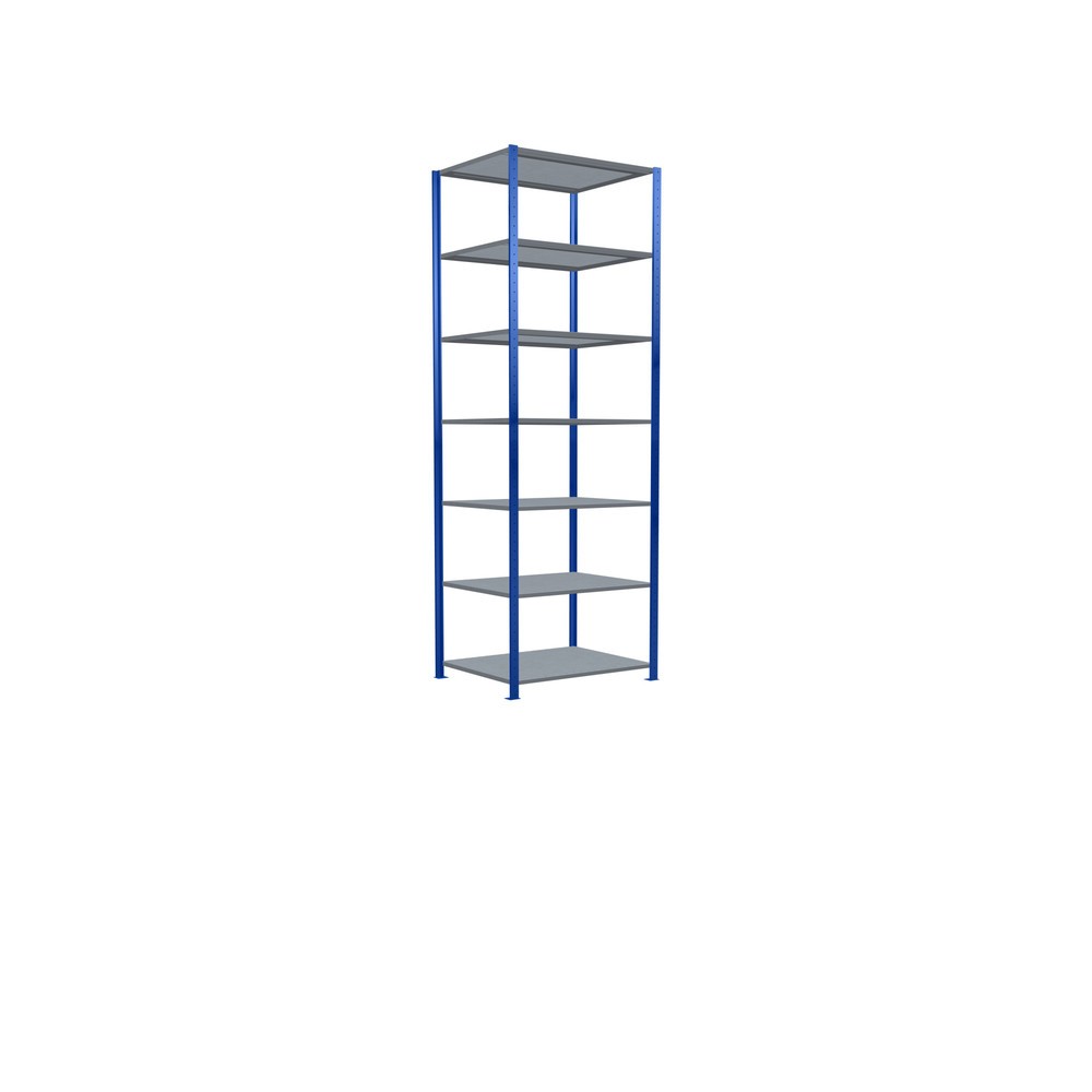 Número de imagen del producto 2: Estantería de cargas pequeñas SCHULTE con sistema de montaje encajado, módulo inicial, carga por estante de 330 kg, azul genciana/ galvanizada, Al x An x F 3.000 x 1.000 x 800 mm