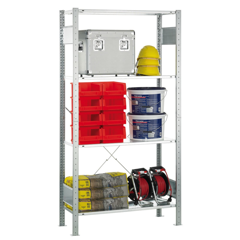 SCHULTE módulo inicial carga por estante - Estante estante de 150 kg, galvanizado, H x An x F, 2.000 x 1.000 x 400 mm