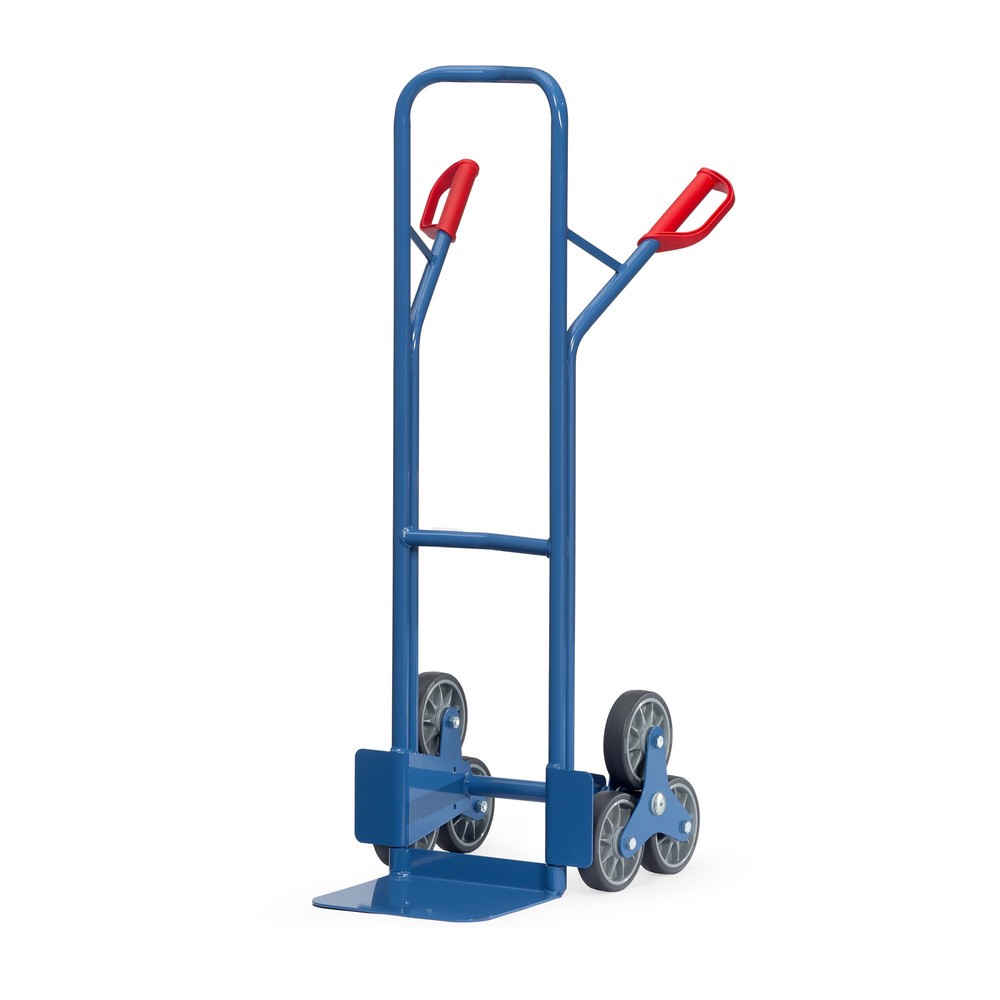 Fetra® Carcarro para escaleras, 3 brazos rueda estrella, capacidad de carga 200 kg, pala a 320 An x F 250 mm, acero