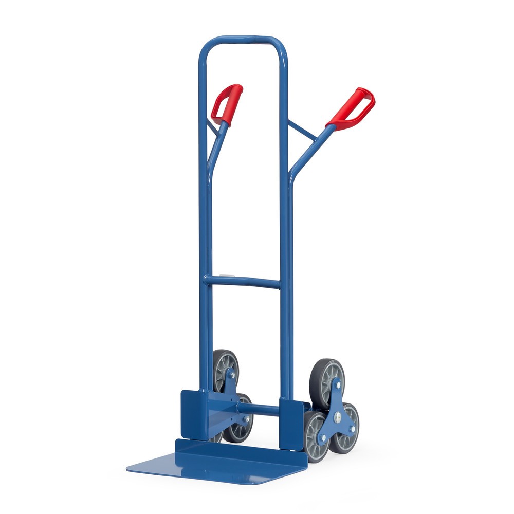 Fetra® Carcarro para escaleras, 3 brazos de rueda estrella, capacidad de carga 200 kg, pala a de 480 An x F 300 mm, acero