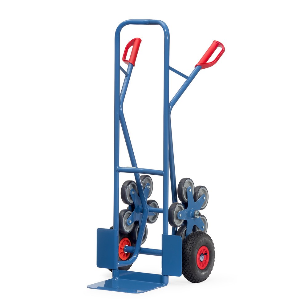 Fetra® Carcarro para escaleras, 5 rueda, capacidad de carga 200 kg, pala a 320 An x F 250 mm, acero