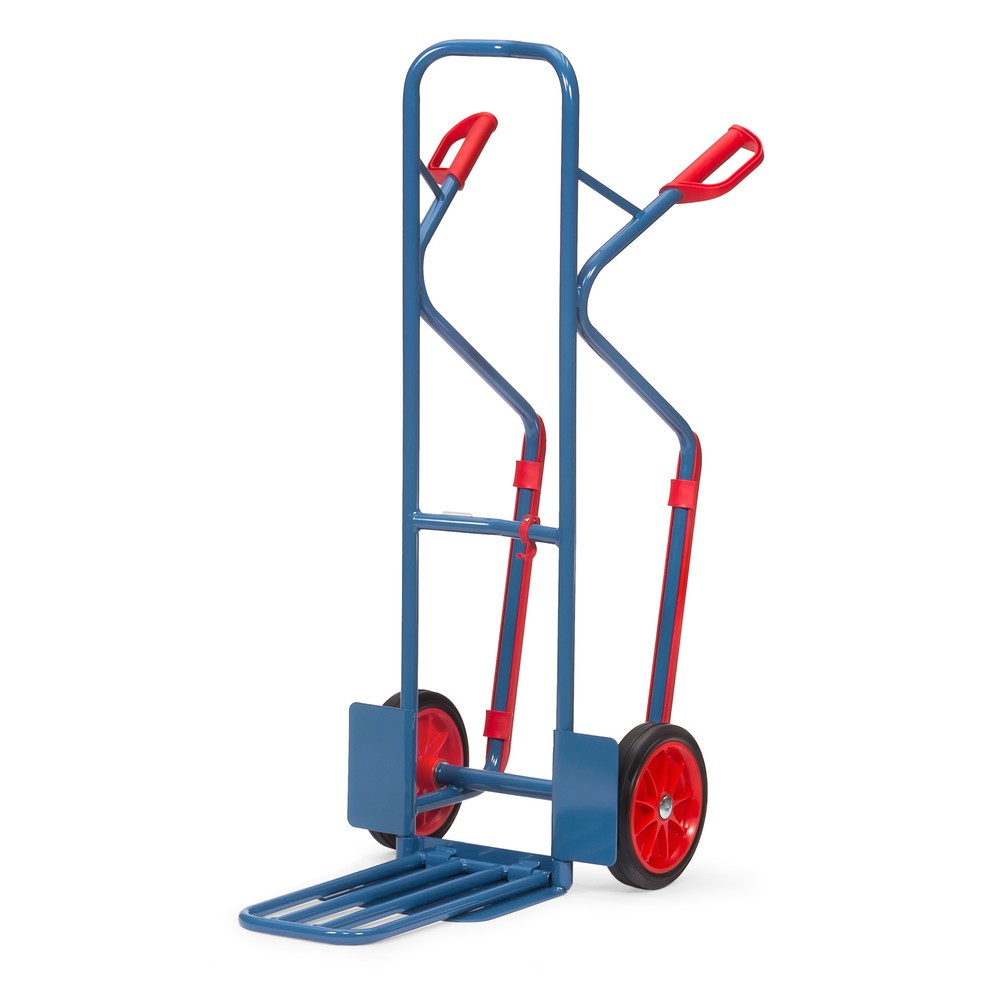 Número de imagen del producto 1: carro|plataforma para paquetes fetra®, con pala plegable+patines deslizantes, capacidad de carga 300 kg, pala AxP 320 x 250 mm, bandajes de goma maciza