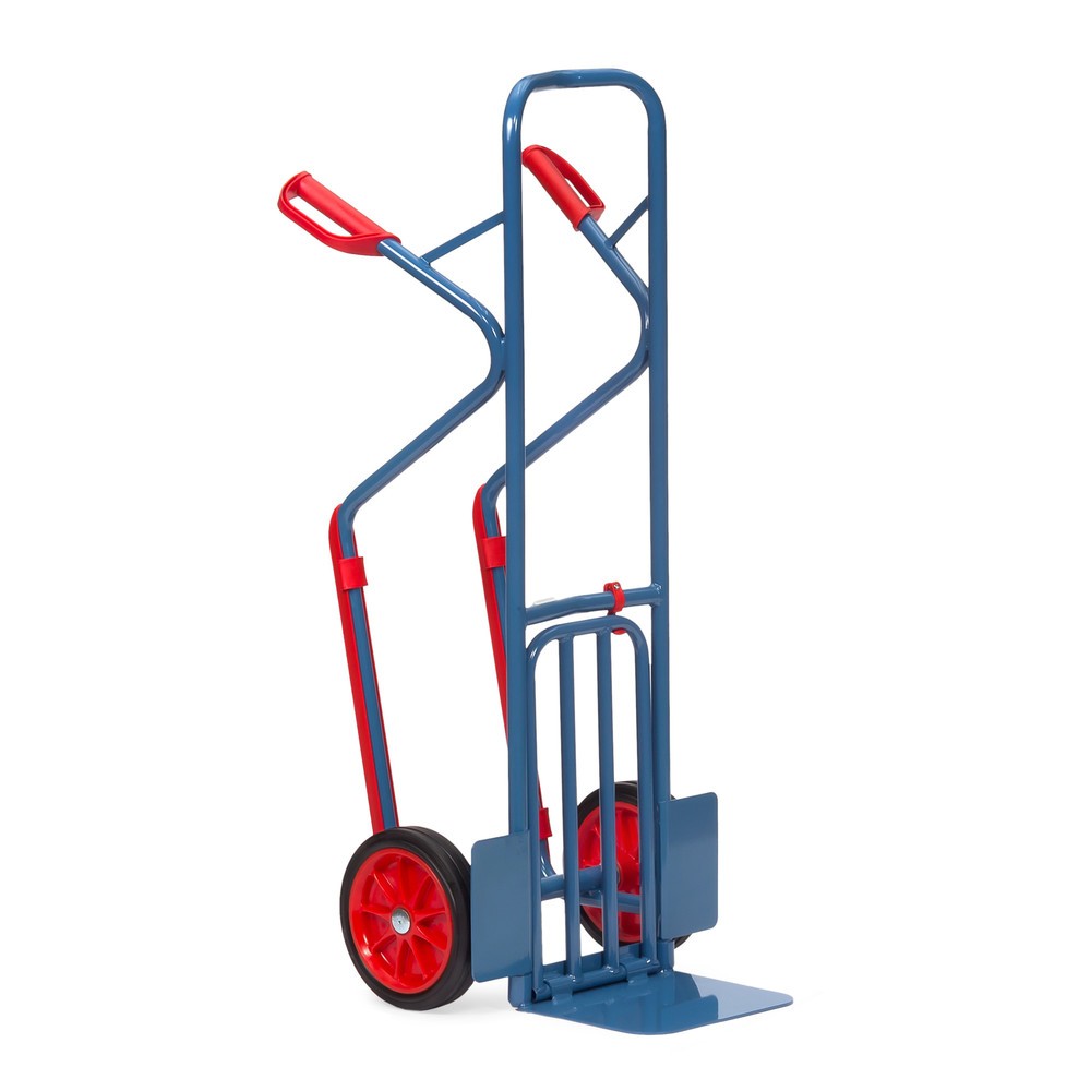 Número de imagen del producto 4: carro|plataforma para paquetes fetra®, con pala plegable+patines deslizantes, capacidad de carga 300 kg, pala AxP 320 x 250 mm, bandajes de goma maciza