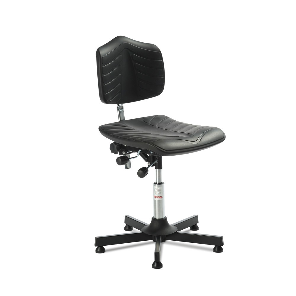 Global Stole A/S Silla giratoria de trabajo premium, PU moldeada asiento súper suave, altura de construcción del asiento  520-650 mm, parapente de suelo, base de acero