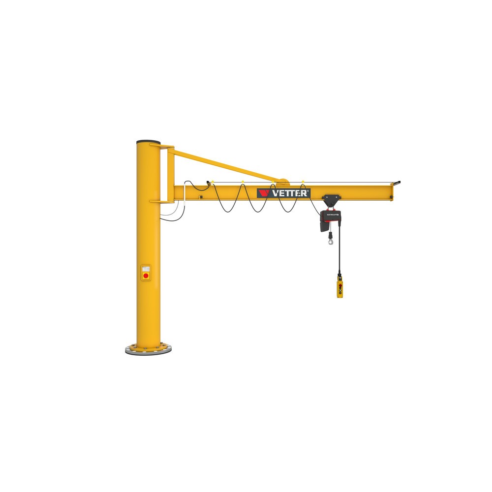 Grúa giratoria VETTER® incl. polipasto de cadena eléctrico LIFTKET, versión de columna con arriostramiento, incl. material de fijación, voladizo 4.000 mm, CC 250 kg