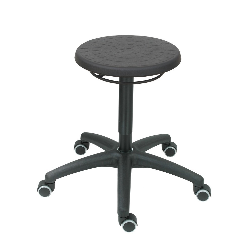 Taburete redondo HEMMDAL, asiento de PU, altura de asiento de 460-650 mm, ruedas