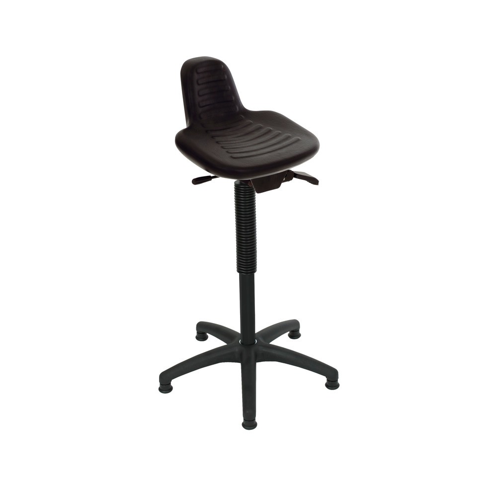 Asiento de pie HEMMDAL, asiento de PU con respaldo y asa de transporte, altura de asiento de 580-840 mm, contera