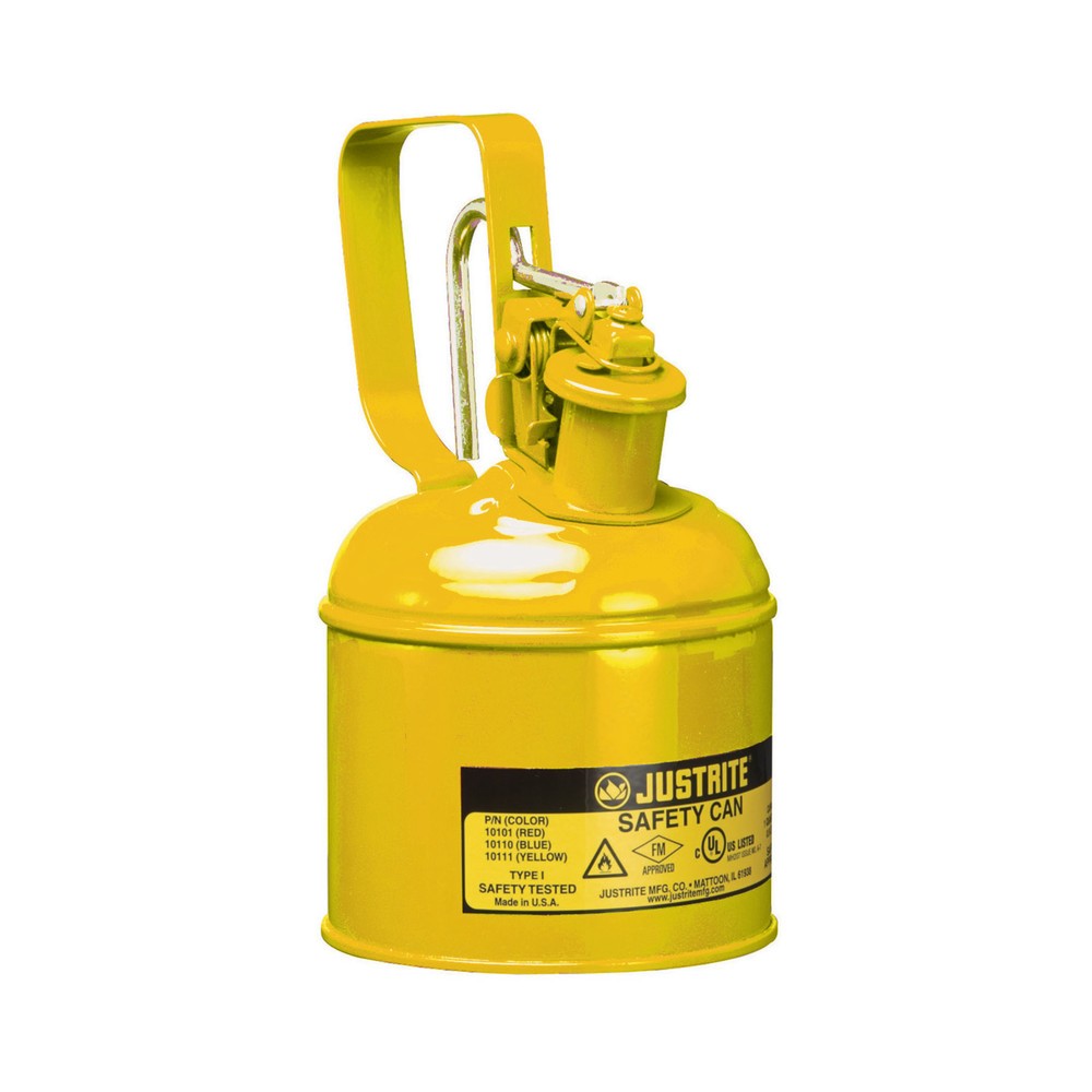 Justrite - Contenedor de seguridad tipo I, mango de gatillo, amarillo, 1 litro