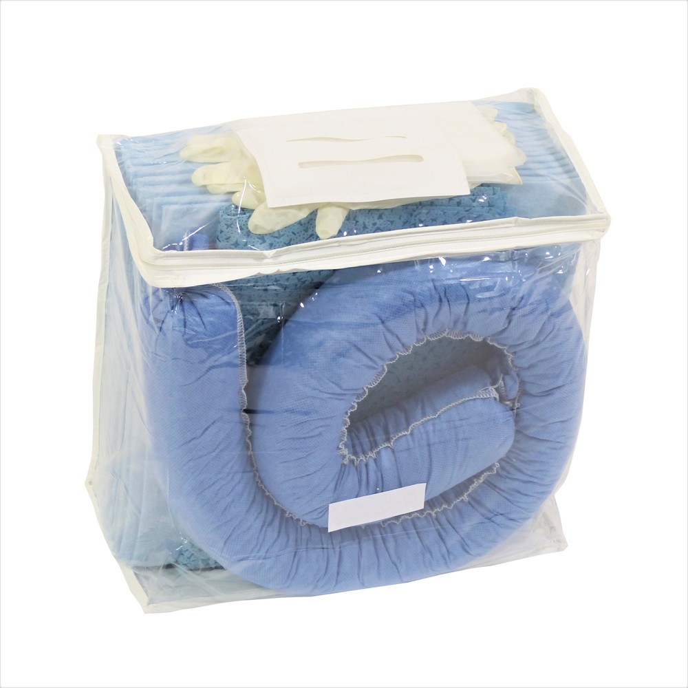 Kit de emergencia en bolsa de PVC, aceite, capacidad 20L, azul