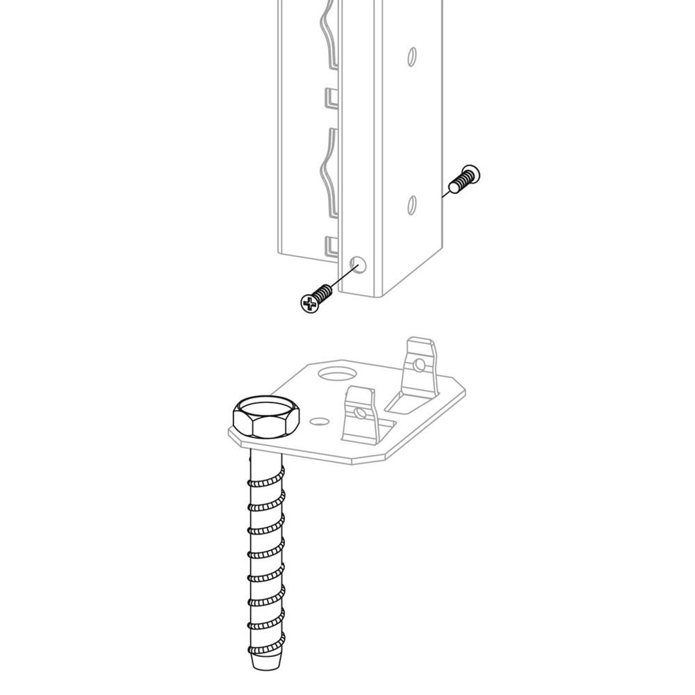 Imagen del producto: Kit de montaje en suelo para estanterías SCHULTE con sistema de encajado|sistema de ensamblajes