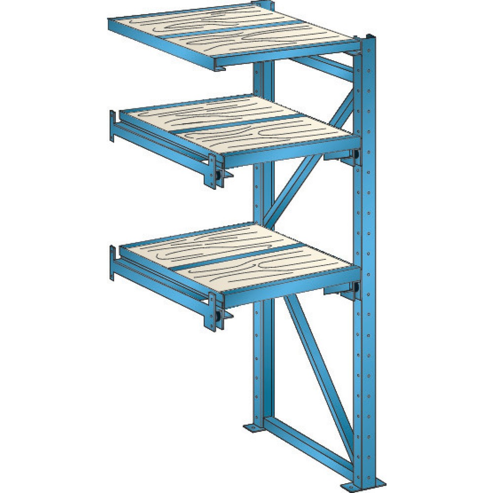 Lista estantería extraíble resistente, módulo adicional, anchura de plaquita 1290 mm, profundidad 1260 mm