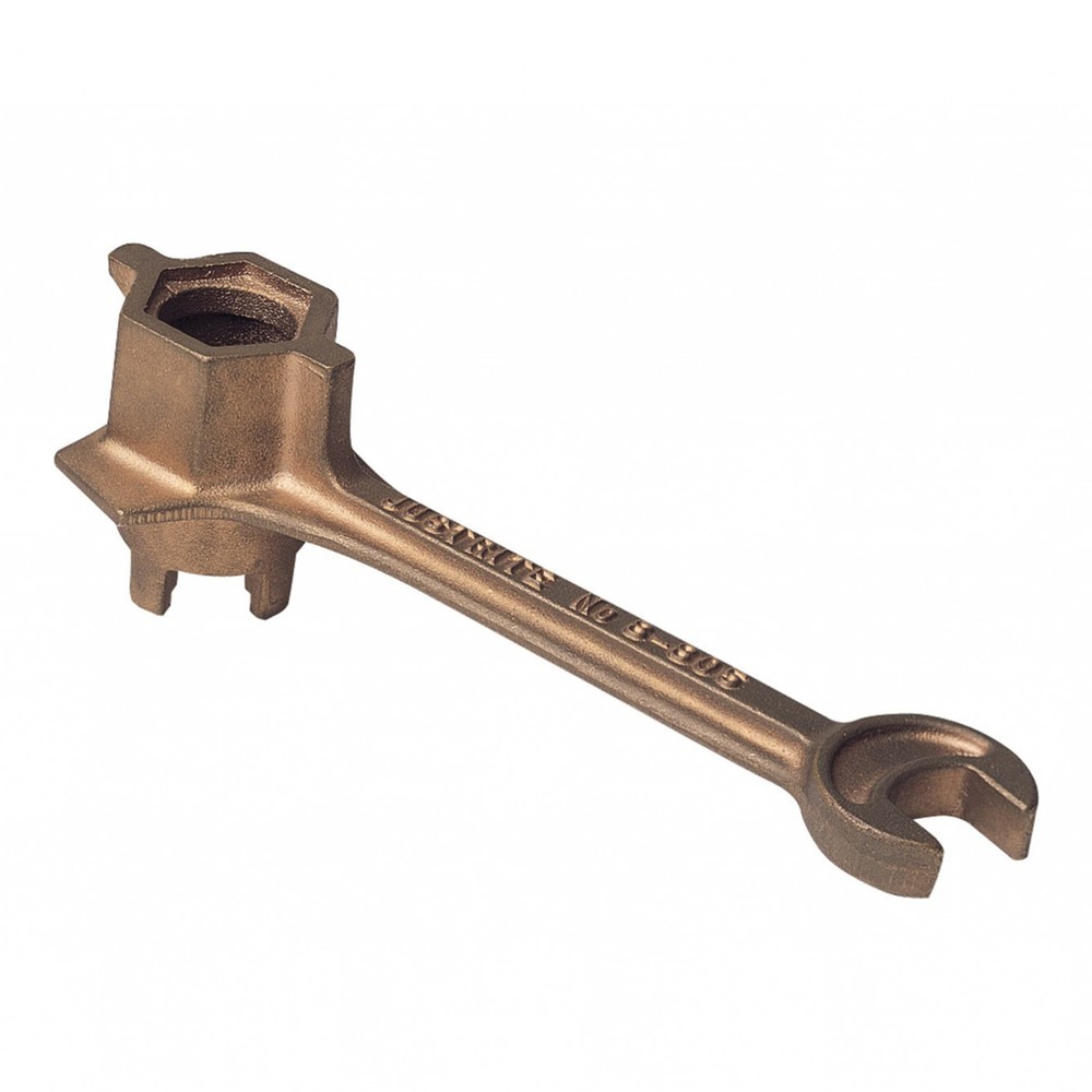 Justrite - Llave de barril de latón para tapones de 19 mm y 51 mm